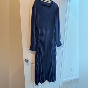 Shein navy blue pleated dress